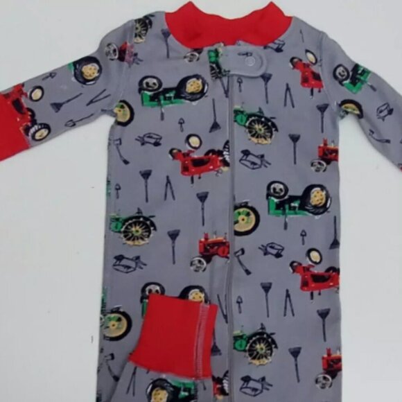 Hanna Andersson Baby Tractor Organic Cotton Sleeper Size 0 6M - Picture 1 of 5